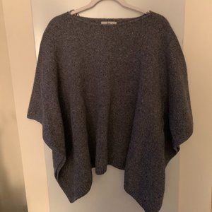 Grey Poncho Knit Sweater